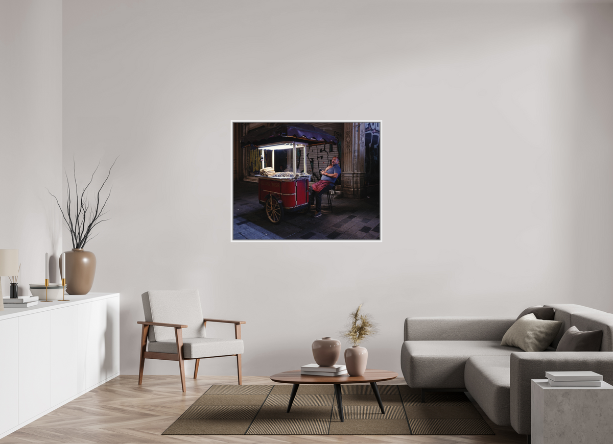 125 x 100 cm, Wooden Frame White 2cm with Shadow Gap on Fuji Crystal Archive Glossy Istanbul Impressions: Corner Office