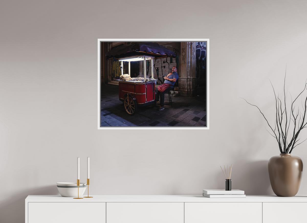75 x 60 cm, Wooden Frame White 2cm with Shadow Gap on Fuji Crystal Archive Glossy Istanbul Impressions: Corner Office