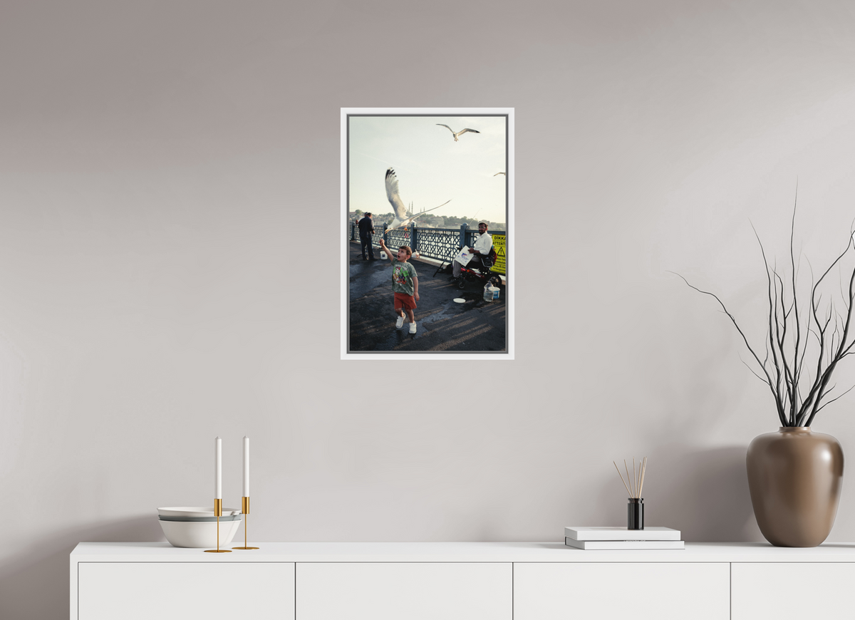40 x 60 cm, Wooden Frame White 2cm with Shadow Gap on Fuji Crystal Archive Glossy Istanbul Impressions: Catch of the Day