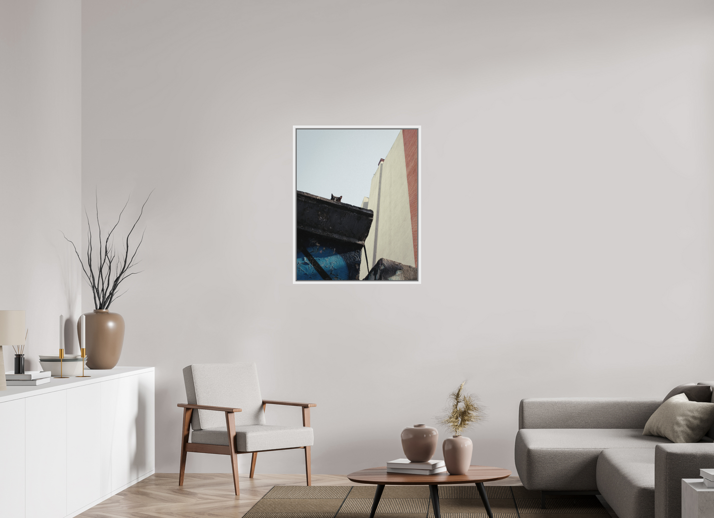 70 x 87,5 cm, Wooden Frame White 2cm with Shadow Gap on Fuji Crystal Archive Glossy Istanbul Impressions: Just Checking