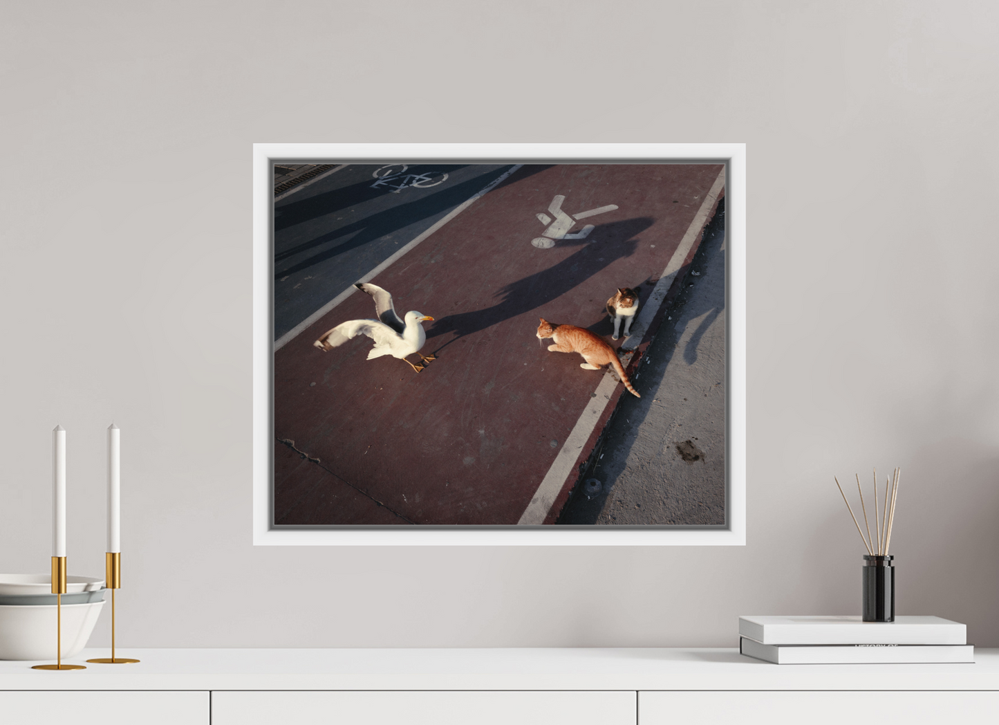 50 x 40 cm, Wooden Frame White 2cm with Shadow Gap on Fuji Crystal Archive Glossy Istanbul Impressions: Local Traffic