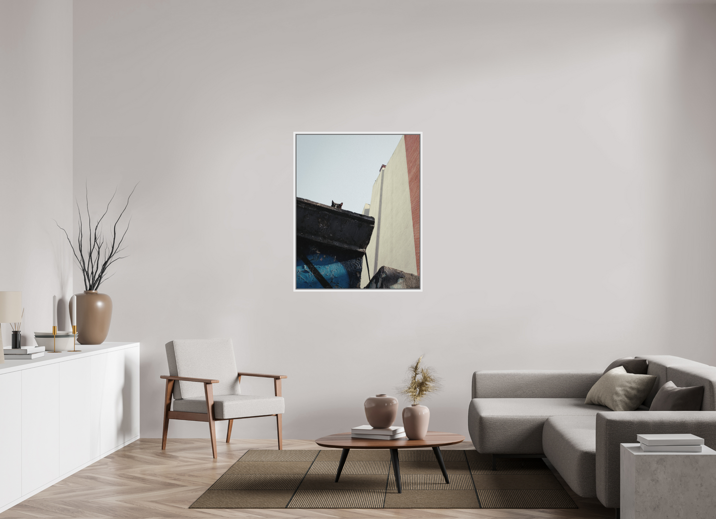 90 x 112,5 cm, Wooden Frame White 2cm with Shadow Gap on Fuji Crystal Archive Glossy Istanbul Impressions: Just Checking