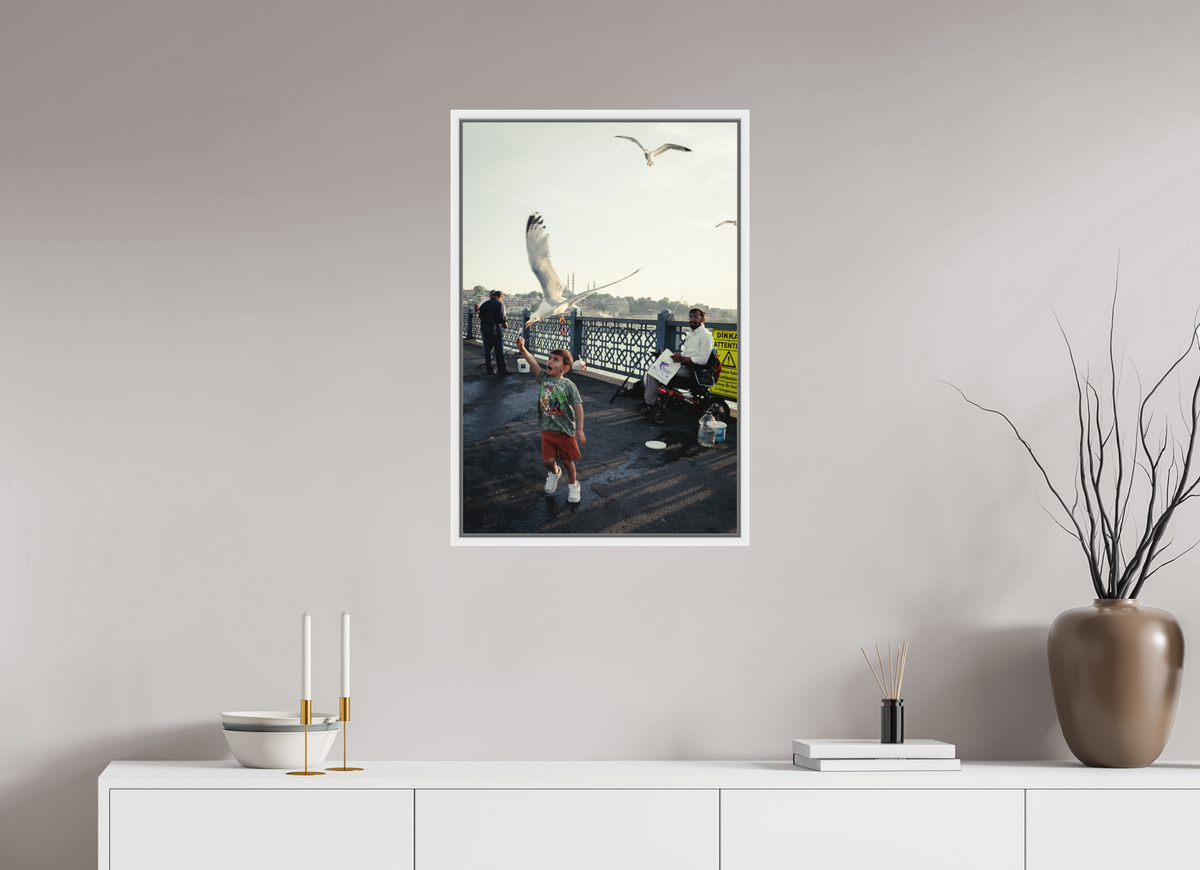 50 x 75 cm, Wooden Frame White 2cm with Shadow Gap on Fuji Crystal Archive Glossy Istanbul Impressions: Catch of the Day