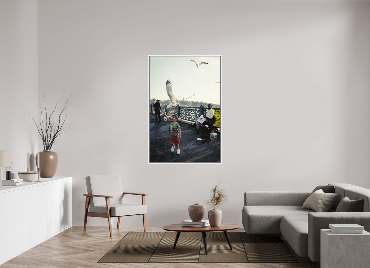 100 x 150 cm, Wooden Frame White 2cm with Shadow Gap on Fuji Crystal Archive Glossy Istanbul Impressions: Catch of the Day