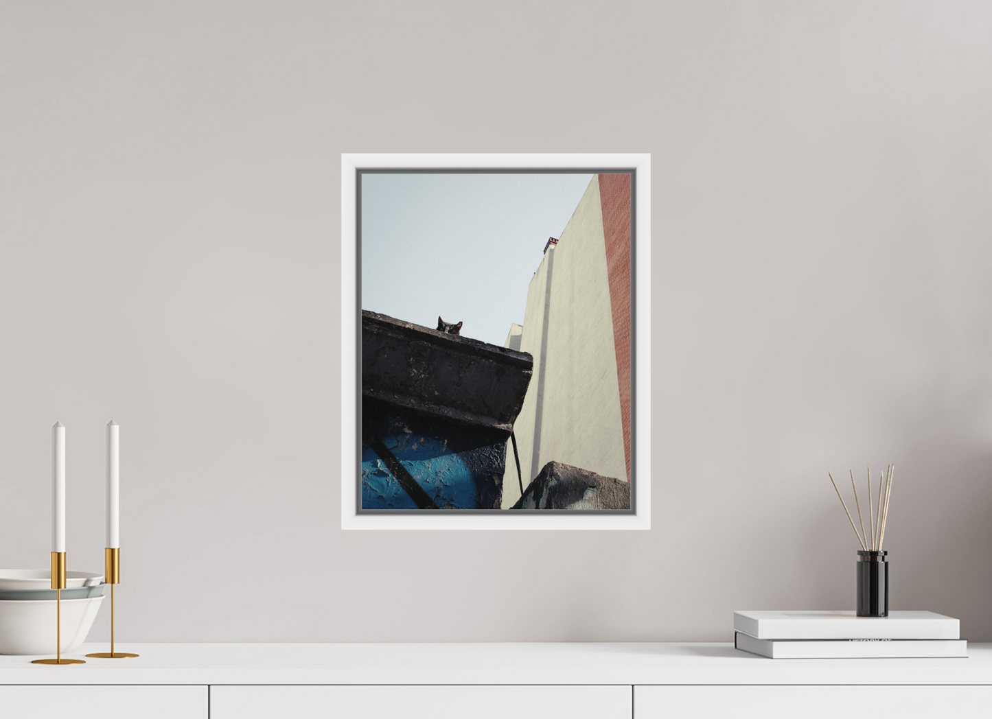 30 x 37,5 cm, Wooden Frame White 2cm with Shadow Gap on Fuji Crystal Archive Glossy Istanbul Impressions: Just Checking