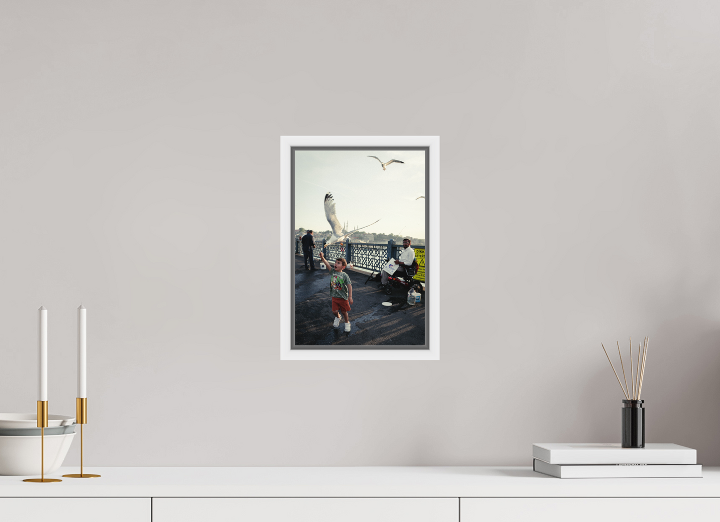 20 x 30 cm, Wooden Frame White 2cm with Shadow Gap on Fuji Crystal Archive Glossy Istanbul Impressions: Catch of the Day