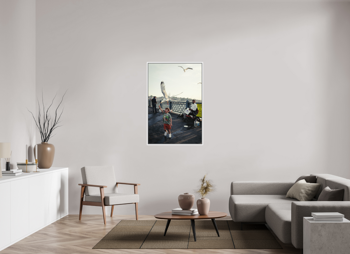 80 x 120 cm, Wooden Frame White 2cm with Shadow Gap on Fuji Crystal Archive Glossy Istanbul Impressions: Catch of the Day