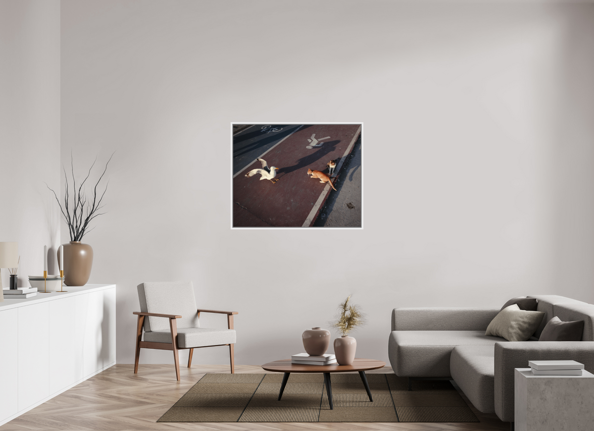 112,5 x 90 cm, Wooden Frame White 2cm with Shadow Gap on Fuji Crystal Archive Glossy Istanbul Impressions: Local Traffic